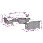 vidaXL Set canapele de grădină cu perne, 10 piese, negru, poliratan