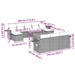 vidaXL Set canapele de grădină cu perne, 11 piese, negru, poliratan