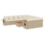 vidaXL Set canapele de grădină cu perne, 12 piese, bej, poliratan vidaXL Set canapele de grădină cu perne, 12 piese, bej, poliratan