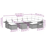 vidaXL Set canapele de grădină cu perne, 10 piese, negru, poliratan
