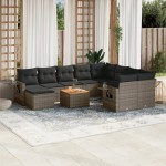 vidaXL Set canapele de grădină cu perne, 11 piese, gri, poliratan vidaXL Set canapele de grădină cu perne, 11 piese, gri, poliratan