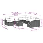 vidaXL Set canapea de grădină cu perne, 12 piese, gri, poliratan vidaXL Set canapea de grădină cu perne, 12 piese, gri, poliratan
