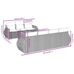 vidaXL Set mobilier de grădină cu perne, 8 piese, negru, poliratan