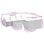 vidaXL Set mobilier de grădină cu perne, 9 piese, negru, poliratan