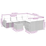 vidaXL Set mobilier de grădină cu perne, 9 piese, negru, poliratan