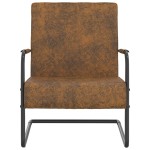 vidaXL Scaun tip consolă, maro, material textil vidaXL Scaun tip consolă, maro, material textil