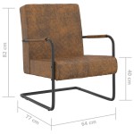 vidaXL Scaun tip consolă, maro, material textil vidaXL Scaun tip consolă, maro, material textil