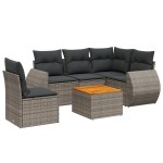 vidaXL Set mobilier grădină cu perne, 6 piese, gri, poliratan