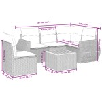 vidaXL Set mobilier grădină cu perne, 6 piese, gri, poliratan