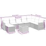 vidaXL Set mobilier de grădină cu perne, 9 piese, negru, poliratan