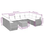 vidaXL Set canapele de grădină cu perne, 10 piese, bej, poliratan
