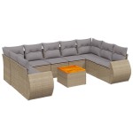 vidaXL Set canapele de grădină cu perne, 10 piese, bej, poliratan