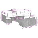 vidaXL Set canapele de grădină cu perne, 10 piese, bej, poliratan