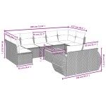 vidaXL Set canapele de grădină cu perne, 10 piese, bej, poliratan