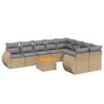 vidaXL Set canapele de grădină cu perne, 10 piese, bej, poliratan