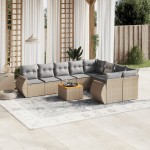 vidaXL Set canapele de grădină cu perne, 10 piese, bej, poliratan