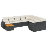 vidaXL Set canapele de grădină cu perne, 10 piese, negru, poliratan vidaXL Set canapele de grădină cu perne, 10 piese, negru, poliratan