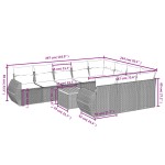 vidaXL Set canapele de grădină cu perne, 11 piese, negru, poliratan vidaXL Set canapele de grădină cu perne, 11 piese, negru, poliratan