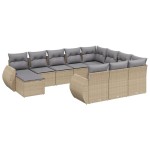 vidaXL Set canapele de grădină cu perne, 11 piese, bej, poliratan vidaXL Set canapele de grădină cu perne, 11 piese, bej, poliratan