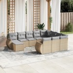vidaXL Set canapele de grădină cu perne, 11 piese, bej, poliratan vidaXL Set canapele de grădină cu perne, 11 piese, bej, poliratan