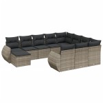 vidaXL Set canapele de grădină cu perne, 11 piese, gri, poliratan vidaXL Set canapele de grădină cu perne, 11 piese, gri, poliratan