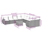 vidaXL Set canapele de grădină cu perne, 11 piese, negru, poliratan vidaXL Set canapele de grădină cu perne, 11 piese, negru, poliratan