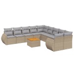 vidaXL Set canapele de grădină cu perne, 11 piese, bej, poliratan vidaXL Set canapele de grădină cu perne, 11 piese, bej, poliratan