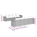 vidaXL Set mobilier de grădină cu perne, 9 piese, negru, poliratan