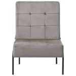 vidaXL Scaun de relaxare, 65x79x87 cm, gri deschis, catifea vidaXL Scaun de relaxare, 65x79x87 cm, gri deschis, catifea