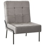 vidaXL Scaun de relaxare, 65x79x87 cm, gri deschis, catifea vidaXL Scaun de relaxare, 65x79x87 cm, gri deschis, catifea