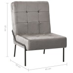vidaXL Scaun de relaxare, 65x79x87 cm, gri deschis, catifea vidaXL Scaun de relaxare, 65x79x87 cm, gri deschis, catifea