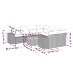 vidaXL Set mobilier de grădină cu perne, 9 piese, negru, poliratan