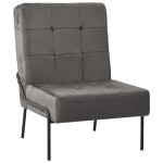 vidaXL Scaun de relaxare, gri închis, 65x79x87 cm, catifea vidaXL Scaun de relaxare, gri închis, 65x79x87 cm, catifea