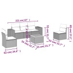 vidaXL Set mobilier grădină cu perne, 6 piese, gri, poliratan