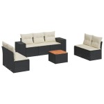 vidaXL Set mobilier de grădină cu perne, 8 piese, negru, poliratan vidaXL Set mobilier de grădină cu perne, 8 piese, negru, poliratan