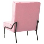 vidaXL Scaun de relaxare, roz, 65x79x87 cm, catifea vidaXL Scaun de relaxare, roz, 65x79x87 cm, catifea