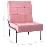 vidaXL Scaun de relaxare, roz, 65x79x87 cm, catifea vidaXL Scaun de relaxare, roz, 65x79x87 cm, catifea