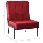 vidaXL Scaun de relaxare, 65x79x87 cm, roșu vin, catifea vidaXL Scaun de relaxare, 65x79x87 cm, roșu vin, catifea