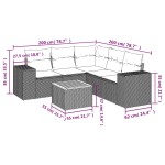 vidaXL Set mobilier grădină cu perne, 6 piese, gri, poliratan