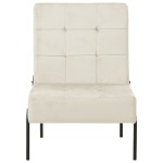 vidaXL Scaun de relaxare, 65x79x87 cm, alb crem, catifea vidaXL Scaun de relaxare, 65x79x87 cm, alb crem, catifea