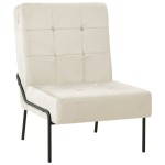 vidaXL Scaun de relaxare, 65x79x87 cm, alb crem, catifea vidaXL Scaun de relaxare, 65x79x87 cm, alb crem, catifea