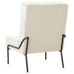 vidaXL Scaun de relaxare, 65x79x87 cm, alb crem, catifea vidaXL Scaun de relaxare, 65x79x87 cm, alb crem, catifea