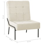 vidaXL Scaun de relaxare, 65x79x87 cm, alb crem, catifea vidaXL Scaun de relaxare, 65x79x87 cm, alb crem, catifea