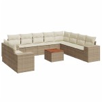 vidaXL Set canapele de grădină cu perne, 11 piese, bej, poliratan vidaXL Set canapele de grădină cu perne, 11 piese, bej, poliratan