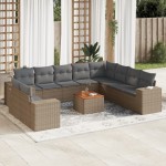 vidaXL Set canapele de grădină cu perne, 11 piese, bej, poliratan vidaXL Set canapele de grădină cu perne, 11 piese, bej, poliratan