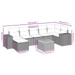 vidaXL Set mobilier de grădină cu perne, 8 piese, negru, poliratan vidaXL Set mobilier de grădină cu perne, 8 piese, negru, poliratan