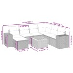 vidaXL Set mobilier de grădină cu perne, 8 piese, negru, poliratan