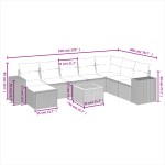 vidaXL Set mobilier de grădină cu perne, 9 piese, negru, poliratan vidaXL Set mobilier de grădină cu perne, 9 piese, negru, poliratan