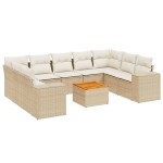 vidaXL Set canapele de grădină cu perne, 10 piese, bej, poliratan