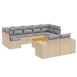 vidaXL Set canapele de grădină cu perne, 10 piese, bej, poliratan